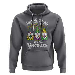 Mardi Gras With My Gnomies Funny Gnomes Squad Hoodie TS09 Charcoal Printyourwear