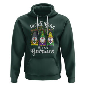 Mardi Gras With My Gnomies Funny Gnomes Squad Hoodie TS09 Dark Forest Green Printyourwear