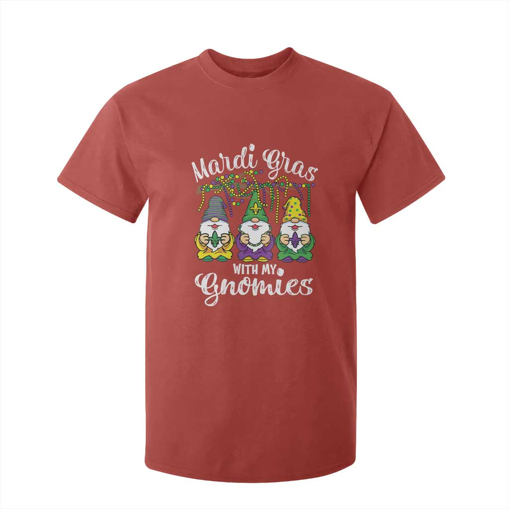 Mardi Gras With My Gnomies Funny Gnomes Squad T Shirt For Kid TS09 Red Print Your Wear