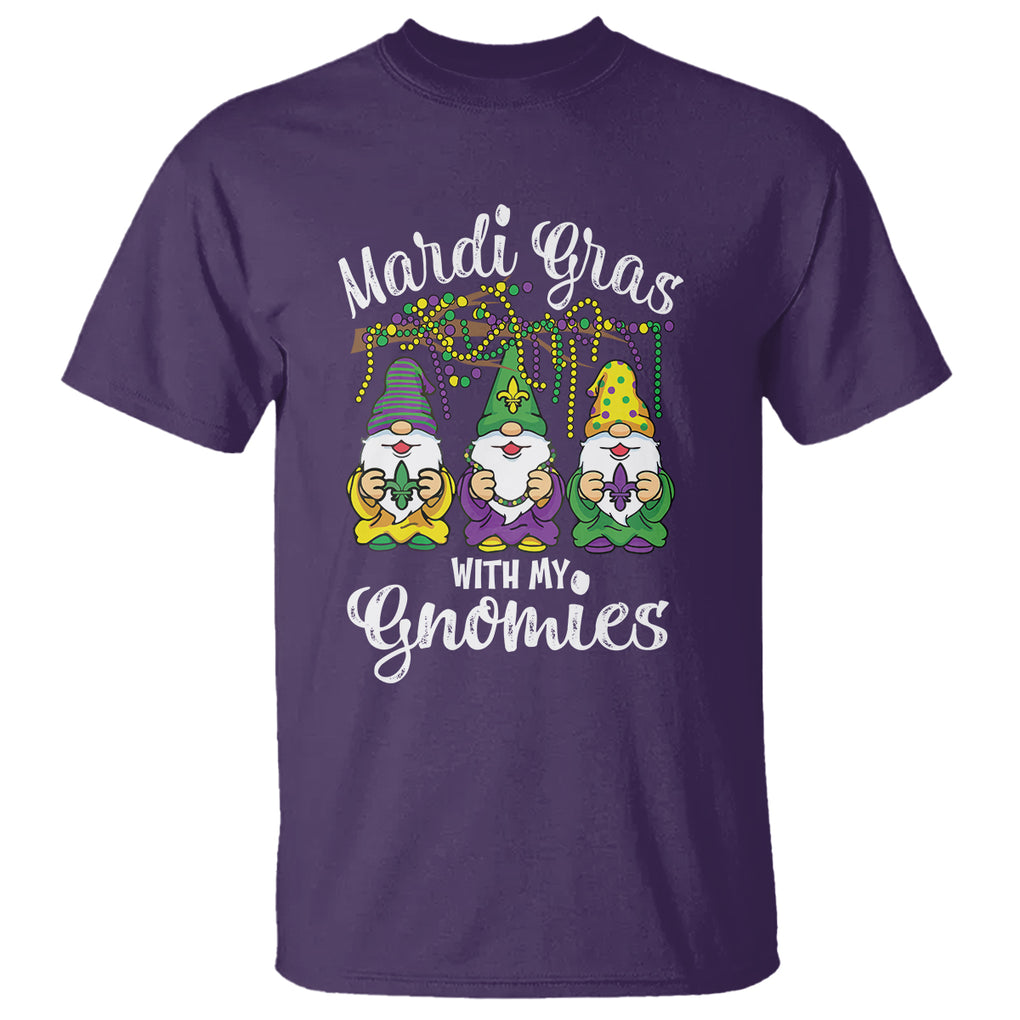 Mardi Gras With My Gnomies Funny Gnomes Squad T Shirt TS09 Purple Printyourwear