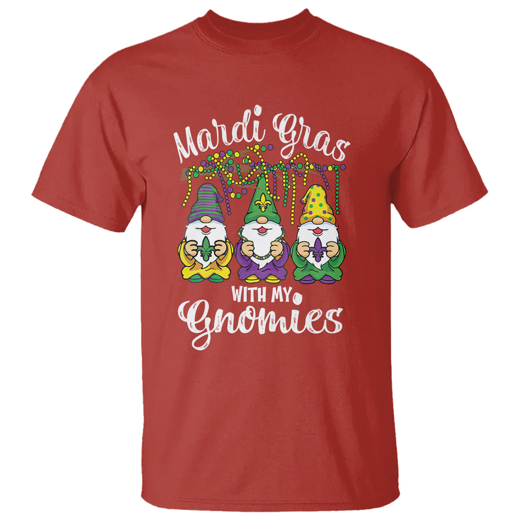 Mardi Gras With My Gnomies Funny Gnomes Squad T Shirt TS09 Red Printyourwear