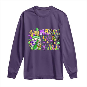 Happy Mardi Gras Y'all Cute Gnome Fat Tuesday Long Sleeve Shirt TS09 Purple Print Your Wear