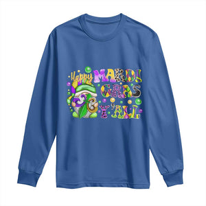 Happy Mardi Gras Y'all Cute Gnome Fat Tuesday Long Sleeve Shirt TS09 Royal Blue Print Your Wear