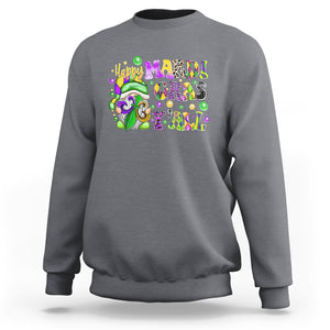 Happy Mardi Gras Y'all Cute Gnome Fat Tuesday Sweatshirt TS09 Charcoal Printyourwear