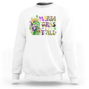 Happy Mardi Gras Y'all Cute Gnome Fat Tuesday Sweatshirt TS09 White Printyourwear
