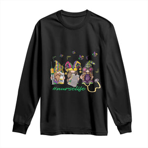 Mardi Gras Long Sleeve Shirt Jester Gnomes Nurse RN ICU NICU ER Scrub TS09 Black Print Your Wear