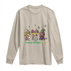 Mardi Gras Long Sleeve Shirt Jester Gnomes Nurse RN ICU NICU ER Scrub TS09 Sand Print Your Wear