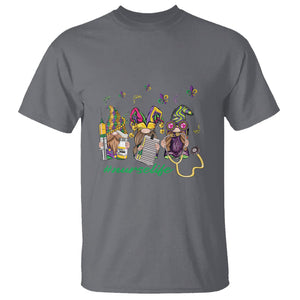 Mardi Gras T Shirt Jester Gnomes Nurse RN ICU NICU ER Scrub TS09 Charcoal Printyourwear