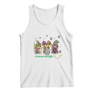 Mardi Gras Tank Top Jester Gnomes Nurse RN ICU NICU ER Scrub TS09 White Print Your Wear