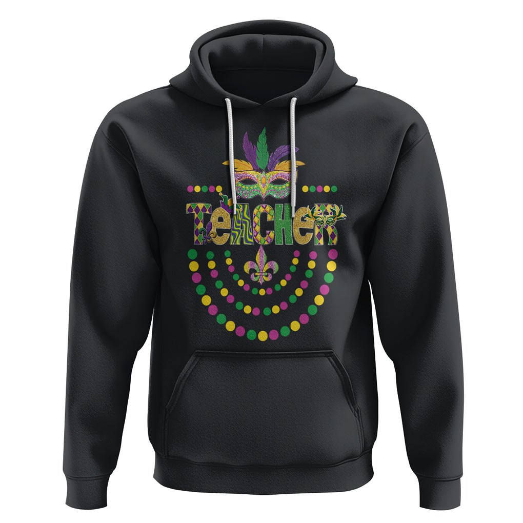 Mardi Gras Teacher Fat Tuesday New Orleans Hoodie TS09 Black Printyourwear