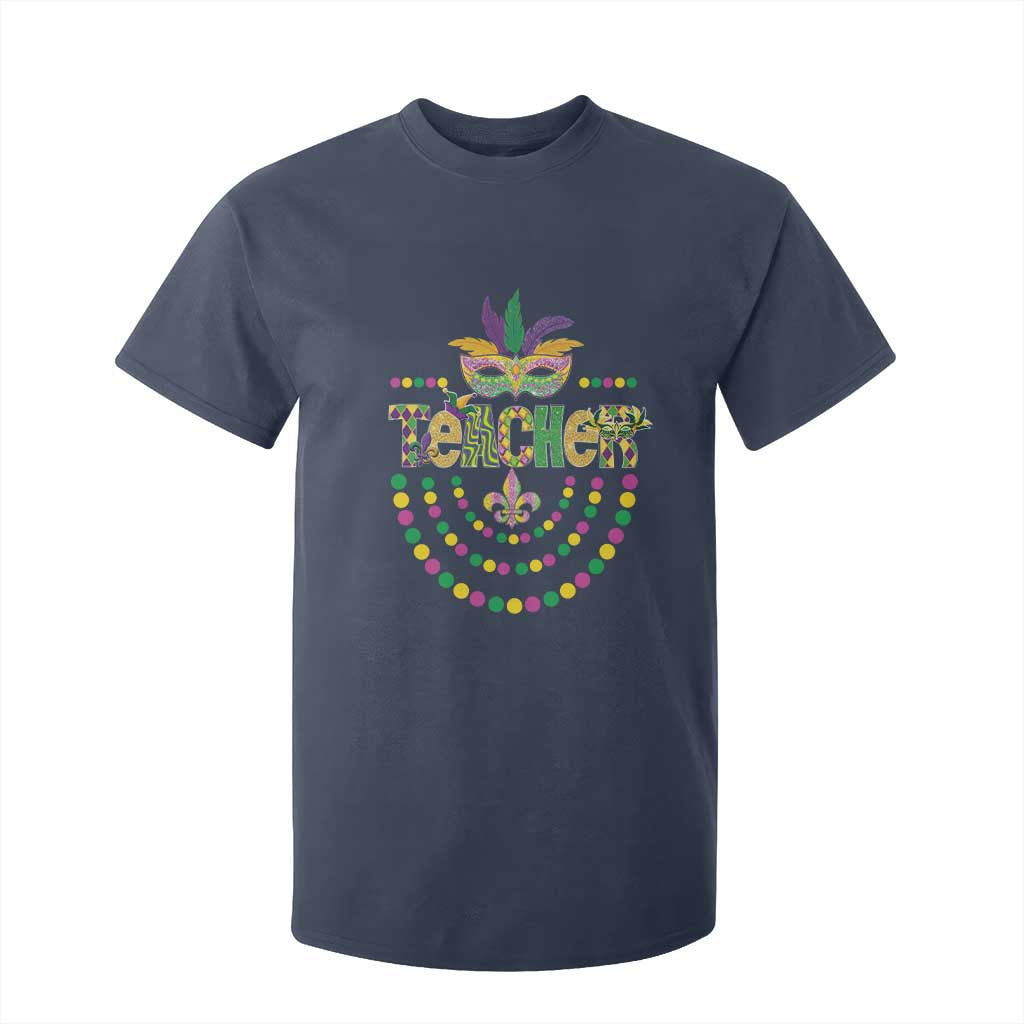 Mardi Gras Teacher Fat Tuesday New Orleans T Shirt For Kid TS09 Navy Print Your Wear