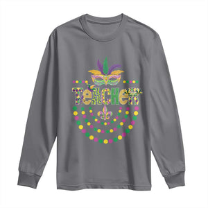 Mardi Gras Teacher Fat Tuesday New Orleans Long Sleeve Shirt TS09 Charcoal Print Your Wear