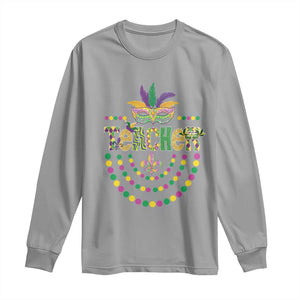 Mardi Gras Teacher Fat Tuesday New Orleans Long Sleeve Shirt TS09 Sport Gray Print Your Wear