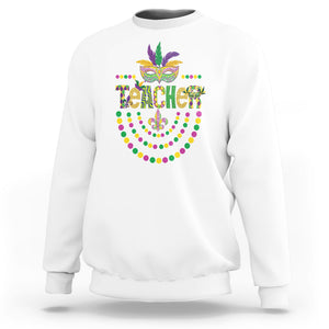 Mardi Gras Teacher Fat Tuesday New Orleans Sweatshirt TS09 White Printyourwear