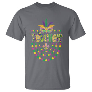 Mardi Gras Teacher Fat Tuesday New Orleans T Shirt TS09 Charcoal Printyourwear