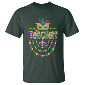 Mardi Gras Teacher Fat Tuesday New Orleans T Shirt TS09 Dark Forest Green Printyourwear