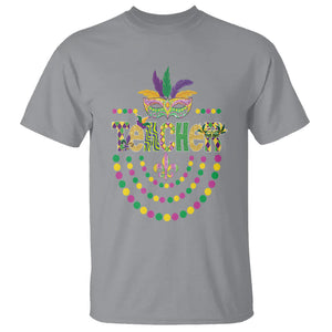 Mardi Gras Teacher Fat Tuesday New Orleans T Shirt TS09 Sport Gray Printyourwear