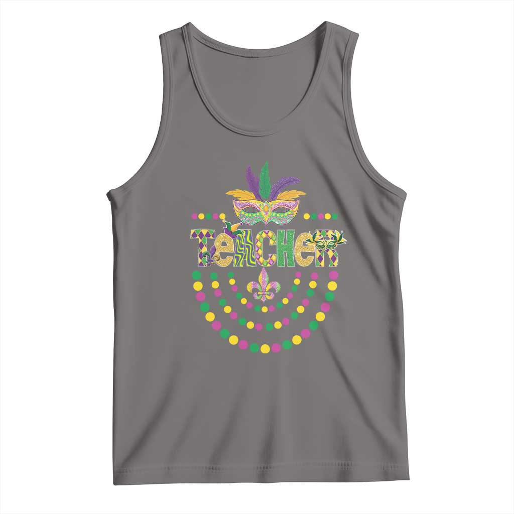 Mardi Gras Teacher Fat Tuesday New Orleans Tank Top TS09 Deep Heather Print Your Wear