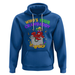 Mardi Gras Hoodie Who's Your Crawdaddy Funny Crawfish Jester Beads TS09 Royal Blue Printyourwear