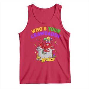 Mardi Gras Tank Top Who's Your Crawdaddy Funny Crawfish Jester Beads TS09 Red Print Your Wear