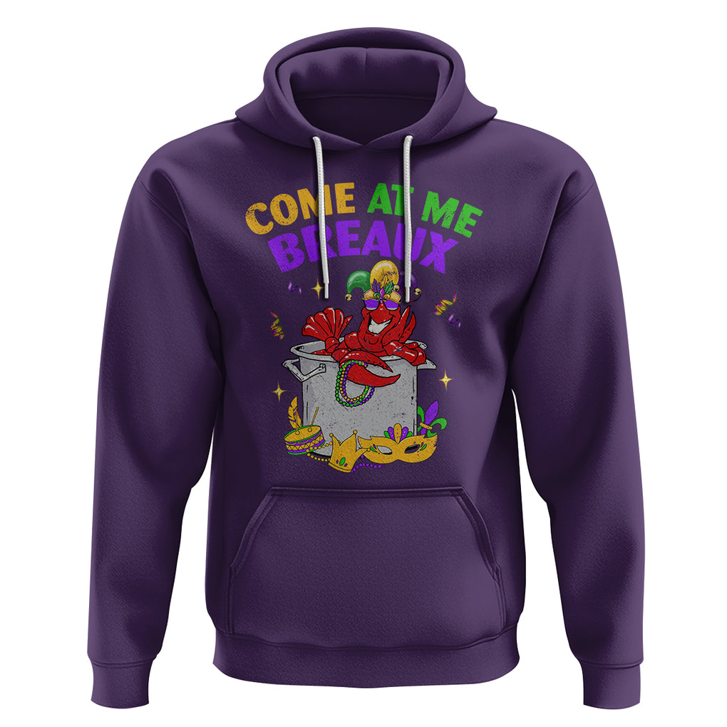 Mardi Gras Hoodie Come At Me Breaux Funny Crawfish Beads TS09 Purple Printyourwear