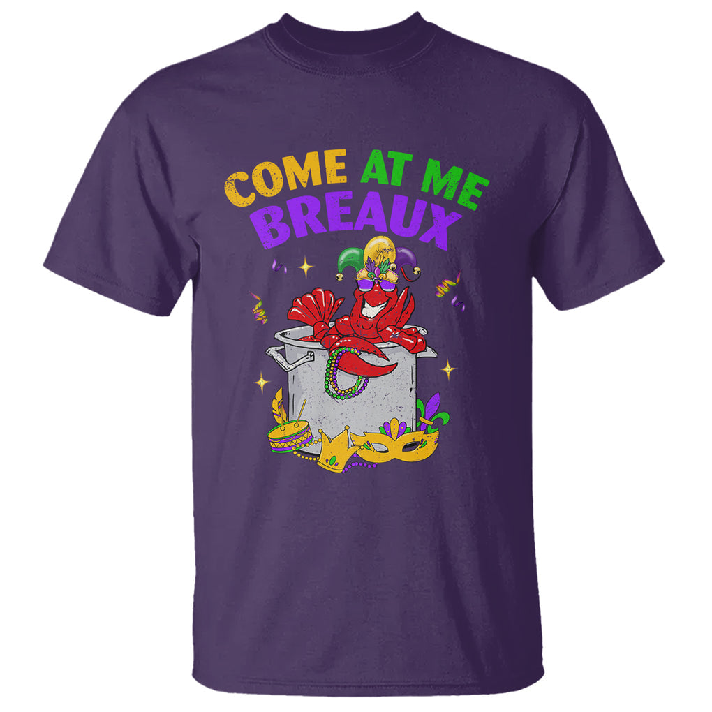 Mardi Gras T Shirt Come At Me Breaux Funny Crawfish Beads TS09 Purple Printyourwear