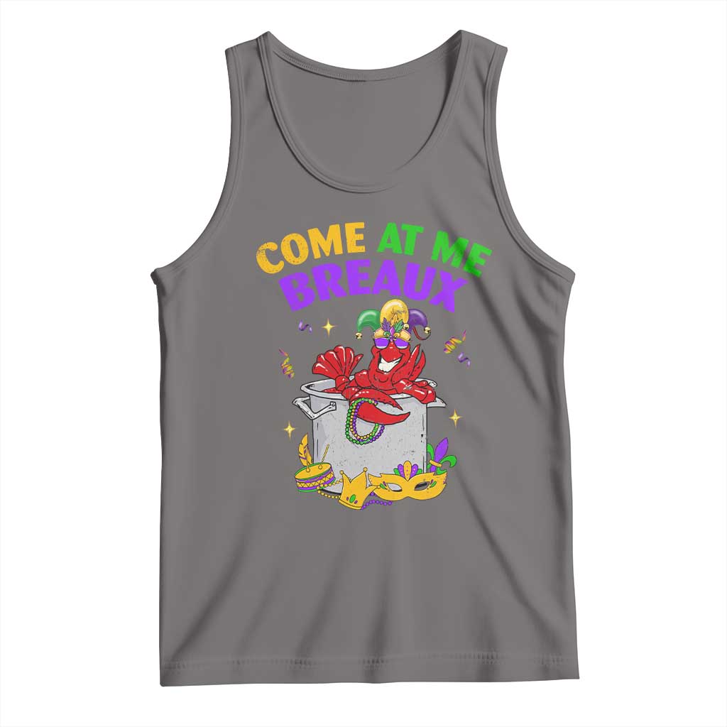 Mardi Gras Tank Top Come At Me Breaux Funny Crawfish Beads TS09 Deep Heather Print Your Wear
