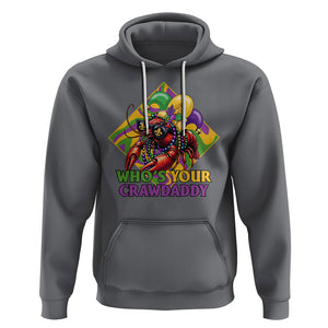 Mardi Gras Hoodie Who's Your Crawdaddy Funny Crawfish Jester Beads TS09 Charcoal Printyourwear