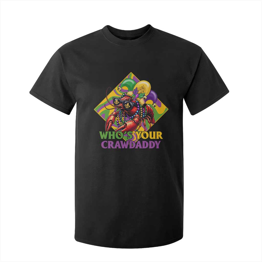 Funny Mardi Gras T Shirt For Kid Who's Your Crawdaddy Crawfish Jester Beads TS09 Black Print Your Wear
