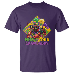Mardi Gras T Shirt Who's Your Crawdaddy Funny Crawfish Jester Beads TS09 Purple Printyourwear