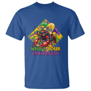 Mardi Gras T Shirt Who's Your Crawdaddy Funny Crawfish Jester Beads TS09 Royal Blue Printyourwear