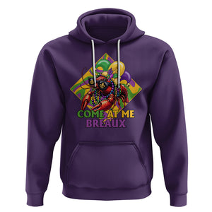 Mardi Gras Hoodie Come At Me Breaux Funny Crawfish Beads TS09 Purple Printyourwear