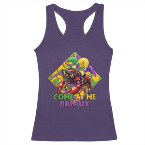 Funny Mardi Gras Racerback Tank Top Come At Me Breaux Crawfish Beads TS09 Purple Print Your Wear