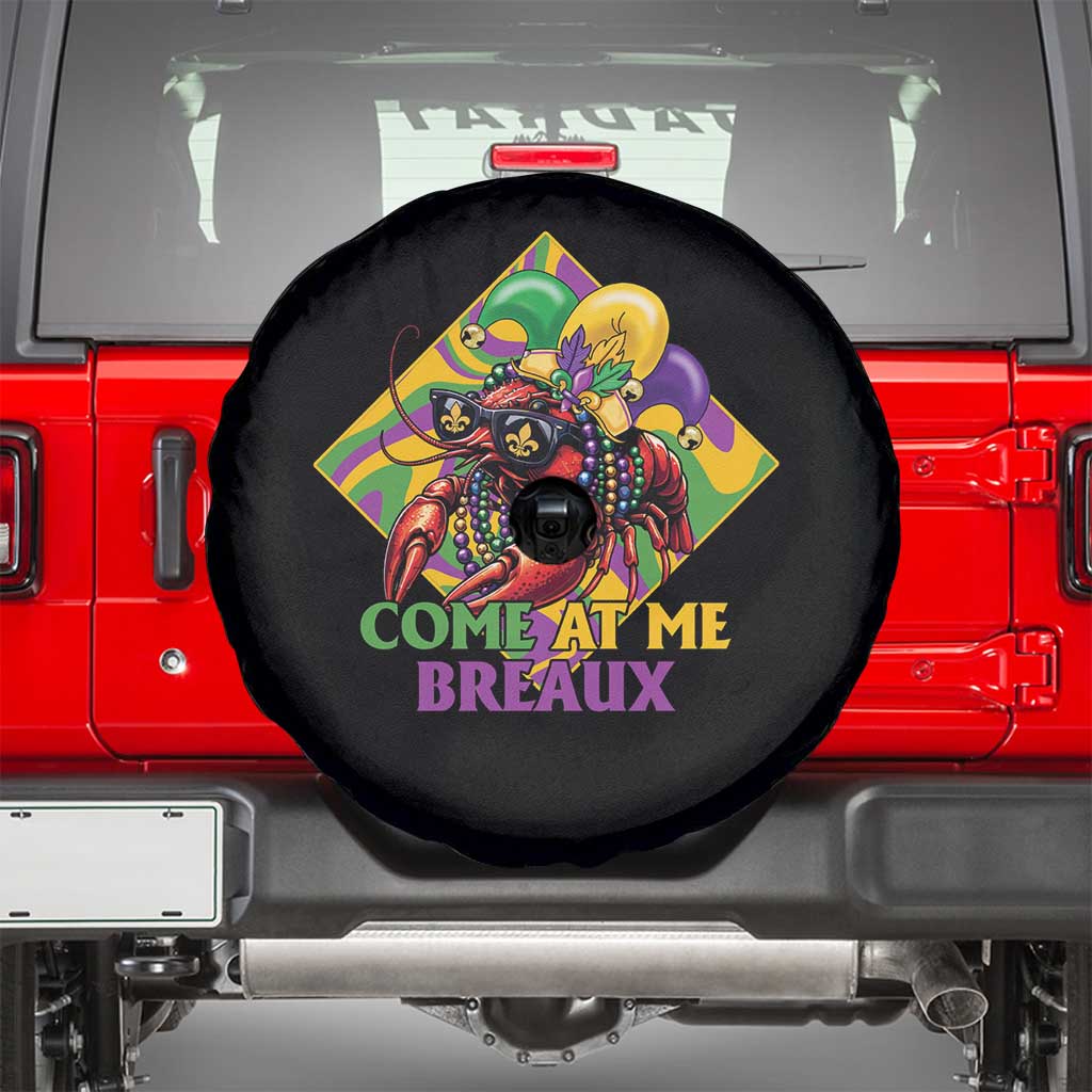 Funny Mardi Gras Spare Tire Cover Come At Me Breaux Crawfish Beads TS09 Black Print Your Wear