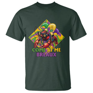 Mardi Gras T Shirt Come At Me Breaux Funny Crawfish Beads TS09 Dark Forest Green Printyourwear