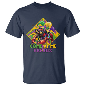 Mardi Gras T Shirt Come At Me Breaux Funny Crawfish Beads TS09 Navy Printyourwear