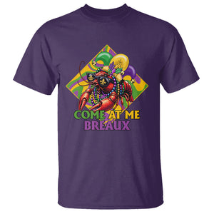 Mardi Gras T Shirt Come At Me Breaux Funny Crawfish Beads TS09 Purple Printyourwear