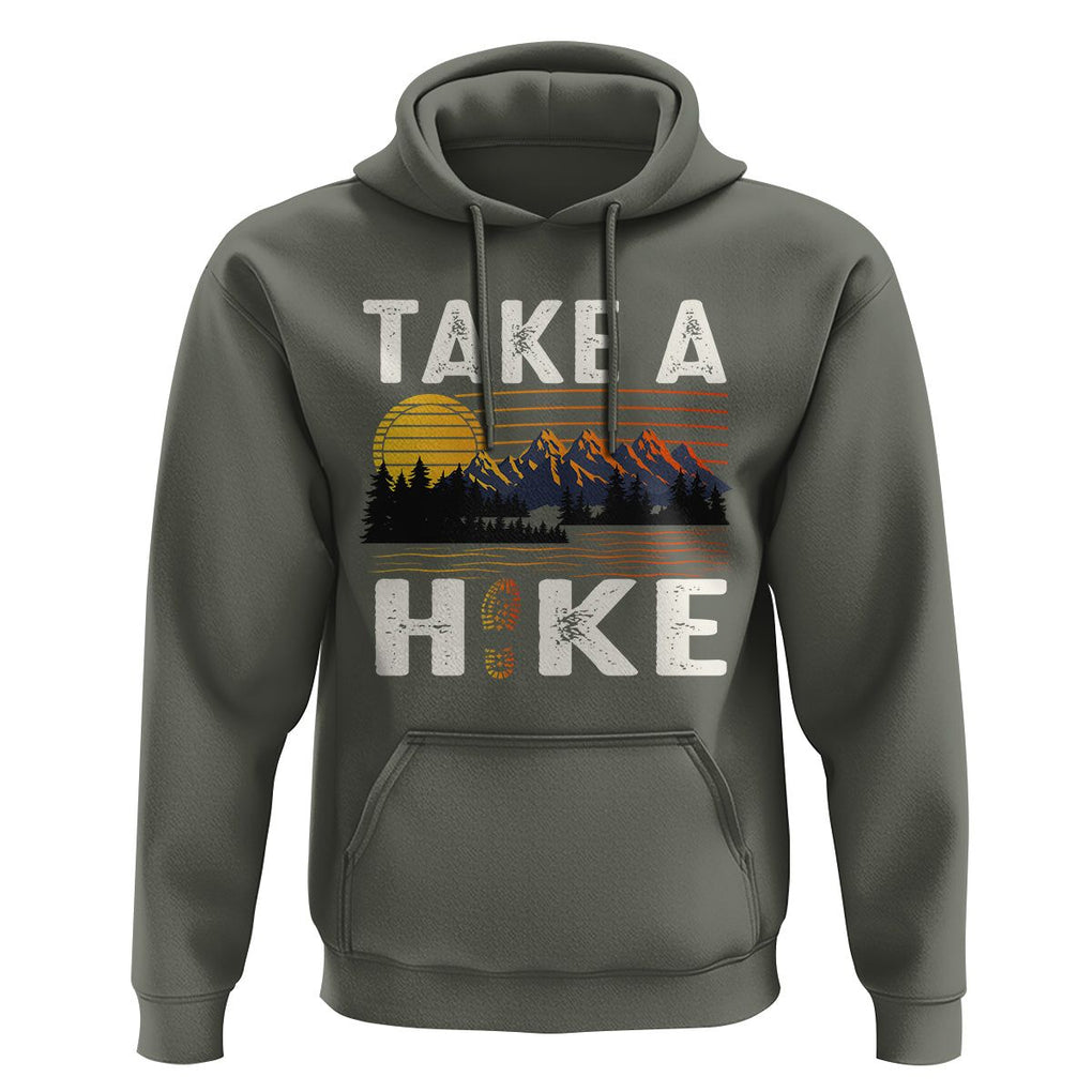 Hiking Lover Hoodie Take A Hike Outdoor Nature Camping TS09 Military Green Printyourwear