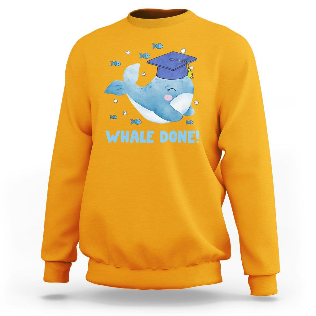 Graduation Sweatshirt Whale Done Congratulation Graduated Graduating TS09 Gold Print Your Wear