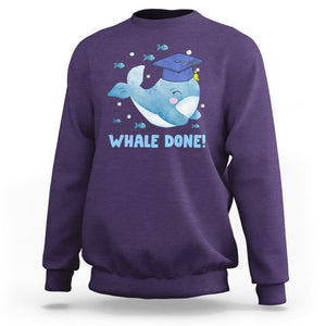 Graduation Sweatshirt Whale Done Congratulation Graduated Graduating TS09 Purple Print Your Wear