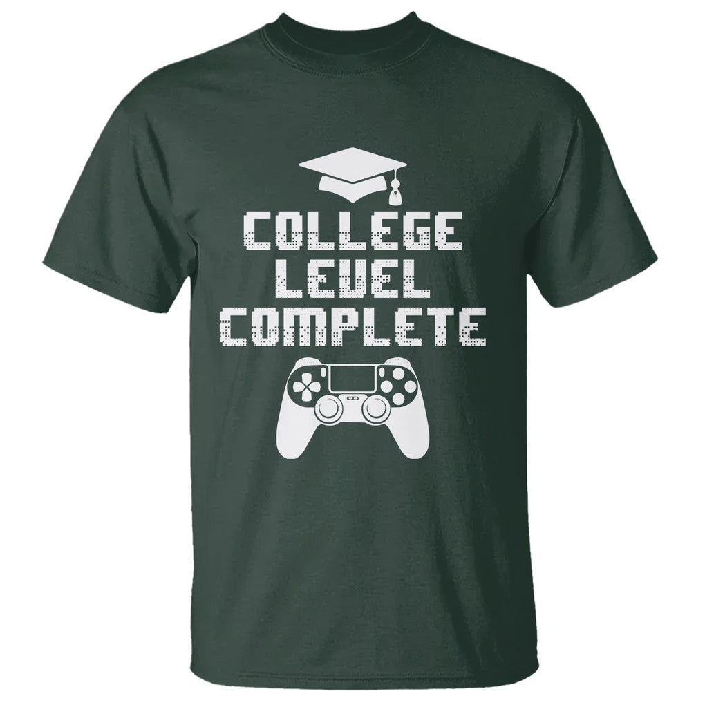 Graduation Gamer T Shirt College Level Complete Video Game Player Lover TS09 Dark Forest Green Print Your Wear