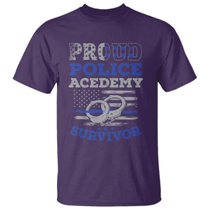 Police Academy Graduation T Shirt Proud Police Academy Survivor America Flag TS09 Purple Print Your Wear