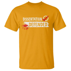 Ph.D. Graduation T Shirt Dissertation Defended PhD Graduate TS09 Gold Print Your Wear