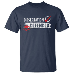 Ph.D. Graduation T Shirt Dissertation Defended PhD Graduate TS09 Navy Print Your Wear