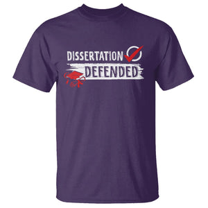 Ph.D. Graduation T Shirt Dissertation Defended PhD Graduate TS09 Purple Print Your Wear