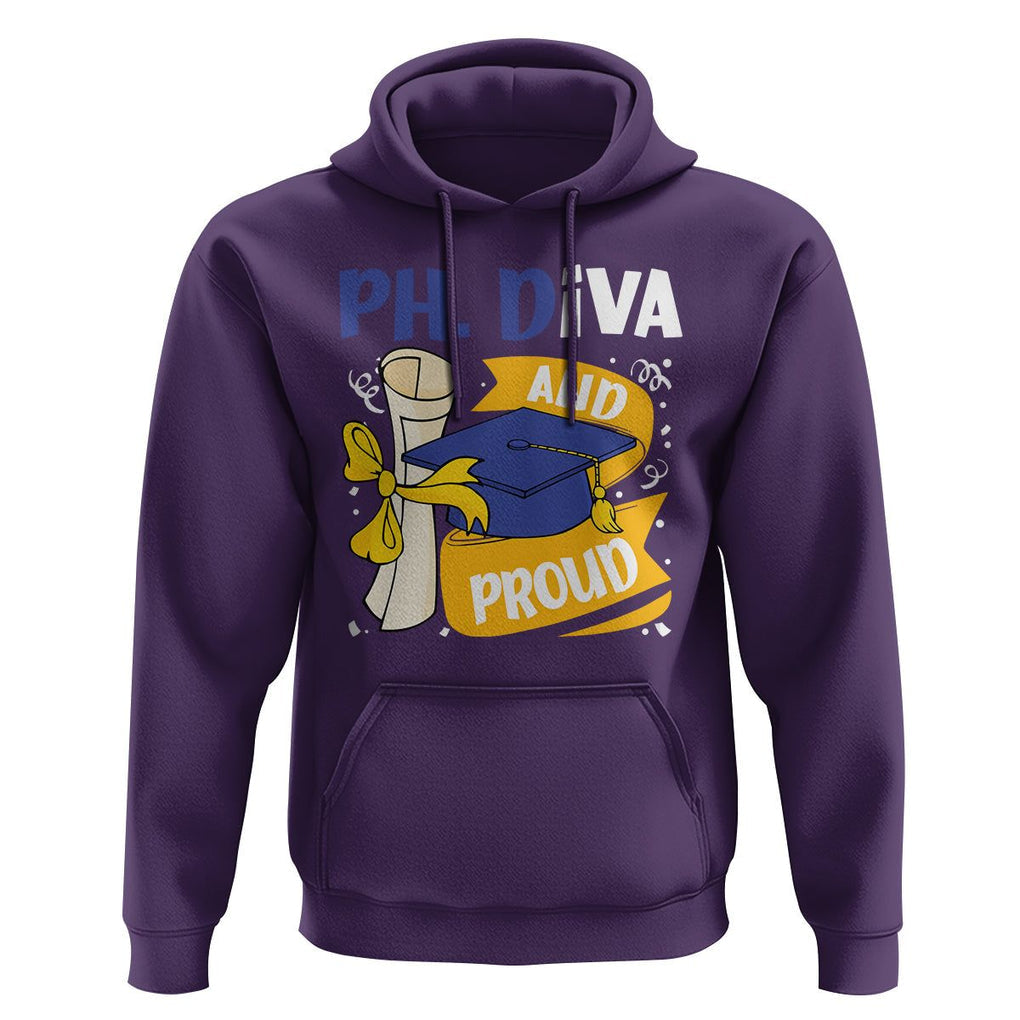 Ph.D. Graduation Hoodie Ph.Diva And Proud TS09 Purple Print Your Wear