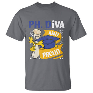 Ph.D. Graduation T Shirt Ph.Diva And Proud TS09 Charcoal Print Your Wear