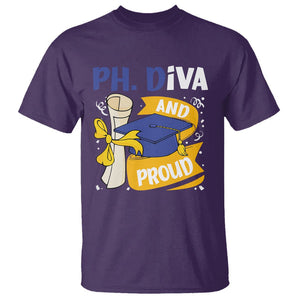 Ph.D. Graduation T Shirt Ph.Diva And Proud TS09 Purple Print Your Wear