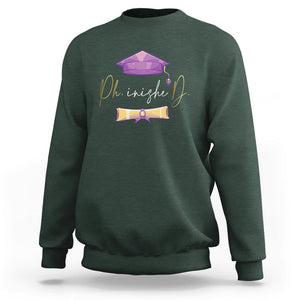 Phinished Ph.D Graduation Sweatshirt TS09 Dark Forest Green Print Your Wear