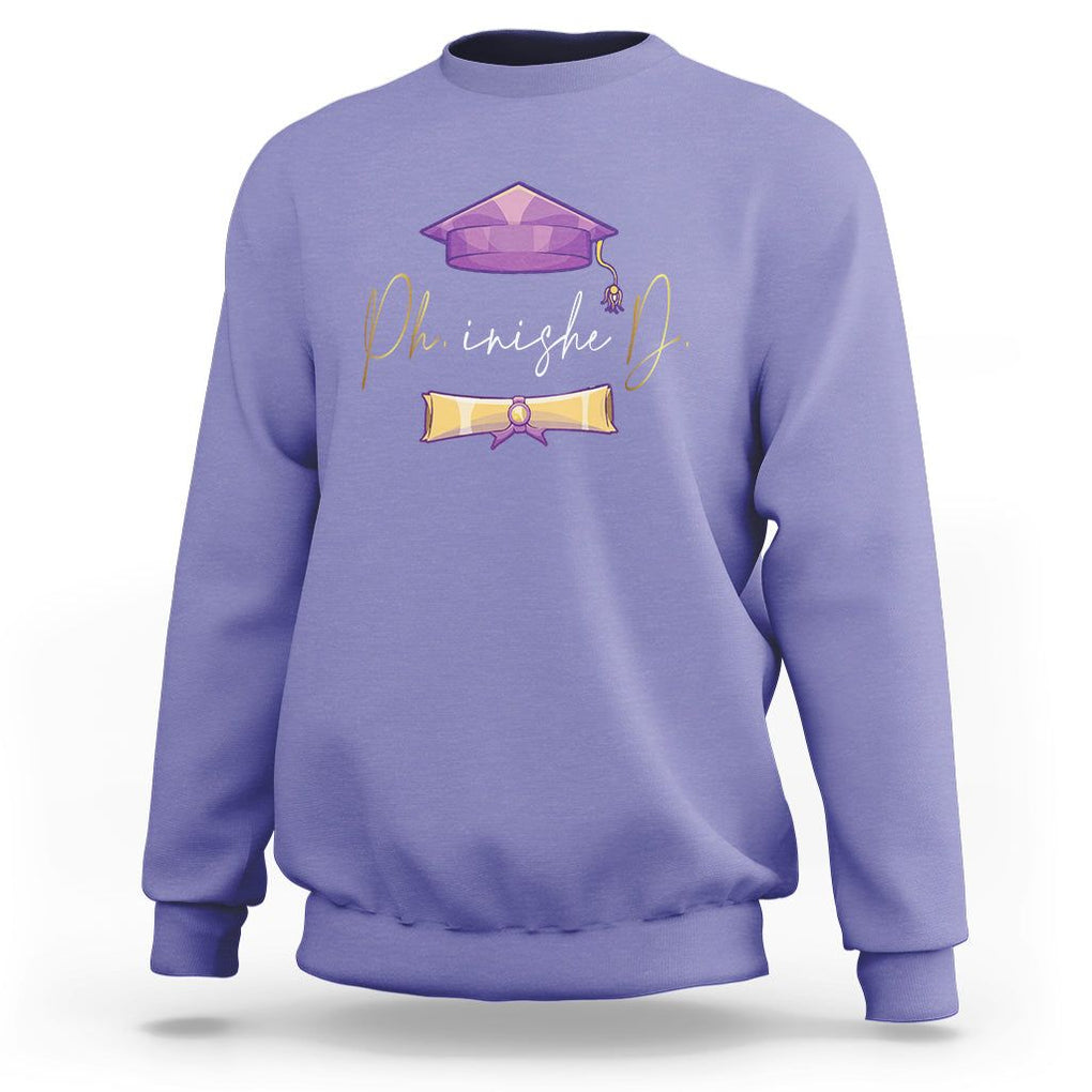 Phinished Ph.D Graduation Sweatshirt TS09 Violet Print Your Wear